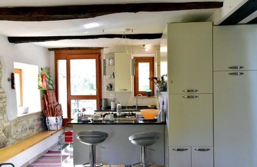Arcevia Apartment | In the nature park: panorama, garden, terraces, fireplace, design, pet-free, quiet location