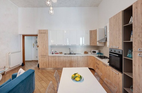 Historical Downtown Salerno Apartment | Light Blue House Apartment with Balcony, Wi-Fi, and Air Conditioning