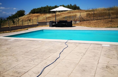 Atri Villa | Modern villa with panoramic view and roomy garden with private pool