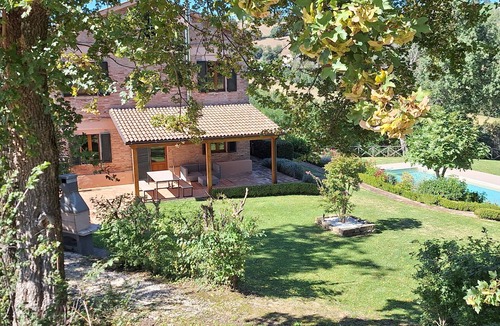 Gualdo Villa | Peaceful Rural Villa, Large Private Pool, Diving Board, Mountain & Village Views