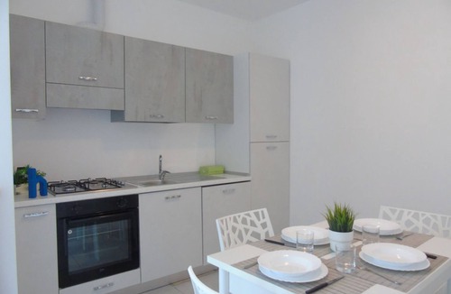 Pineto Apartment | Residence Prestige is born right in the heart of the city of Pineto, a few steps from the beach and the main street. Interno 5, on the fifth floor accessible by lift, is a two-room apartment composed by a living room with a kitchen with dishes, crockery,