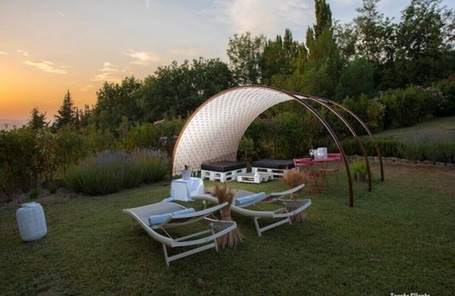 Poggio San Marcello Apartment | Suite with private in-room whirlpool and garden pool