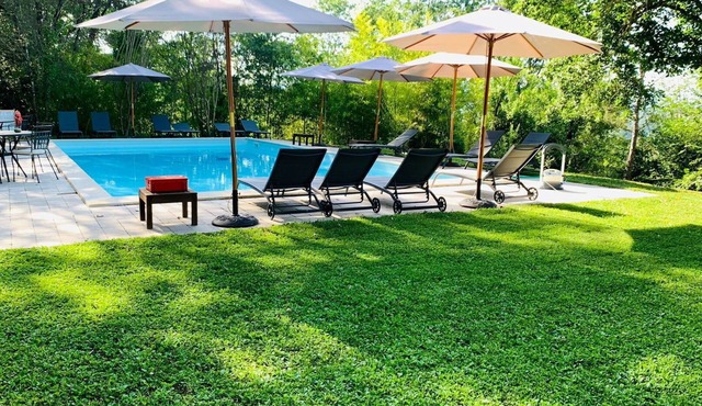 Nice apartment in villa for 6 guests with pool, WIFI, A/C and TV