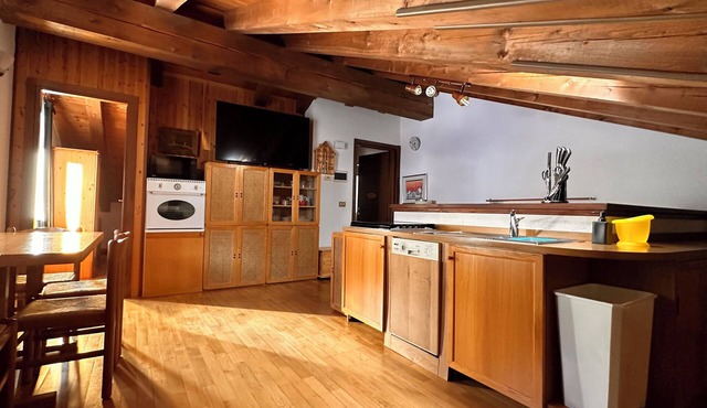 Pretty attic with awakening view of Mont Blanc