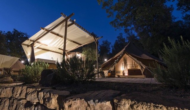 Roomy tents full equipped with every commodity