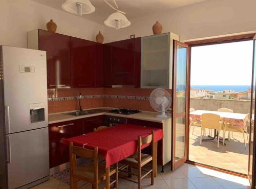 The terrace overlooking the Ionian Sea